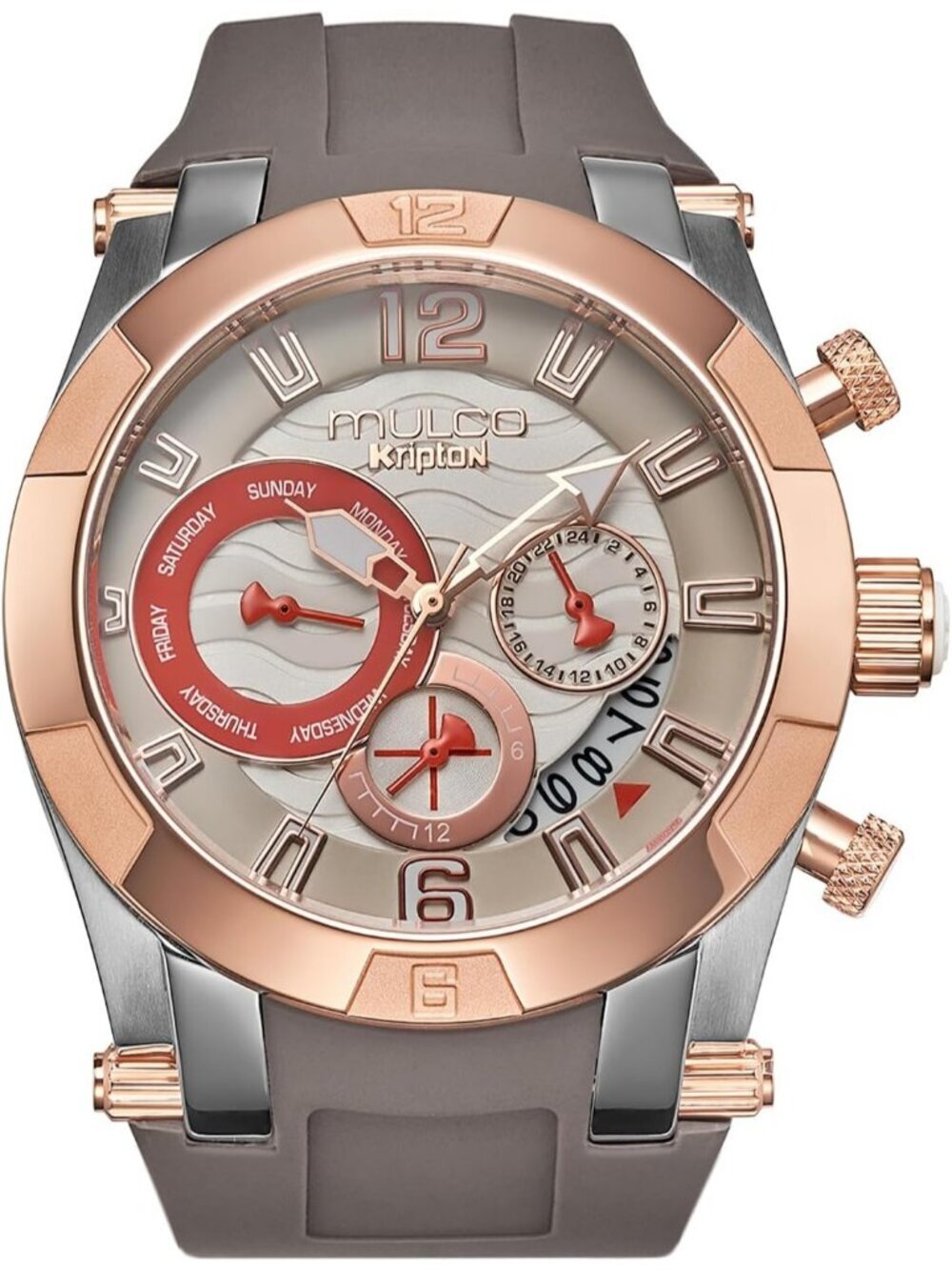 Women's Brown Rose Gold Large Face Waterproof Stainless Steel Quartz Watches